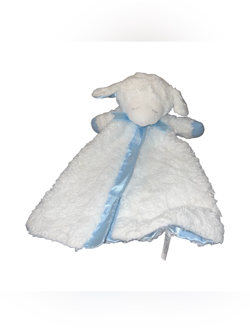 BABY GUND WINKY HUGGYBUDDY BLUE/ CREAM LAMB SATIN LOVEY SECURITY BLANKET 4034141